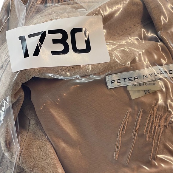 Peter Nygard Petite M Suede Knit Paneled Blazer Jacket Tan‎ Beige Button Front - Picture 11 of 11